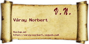 Váray Norbert névjegykártya